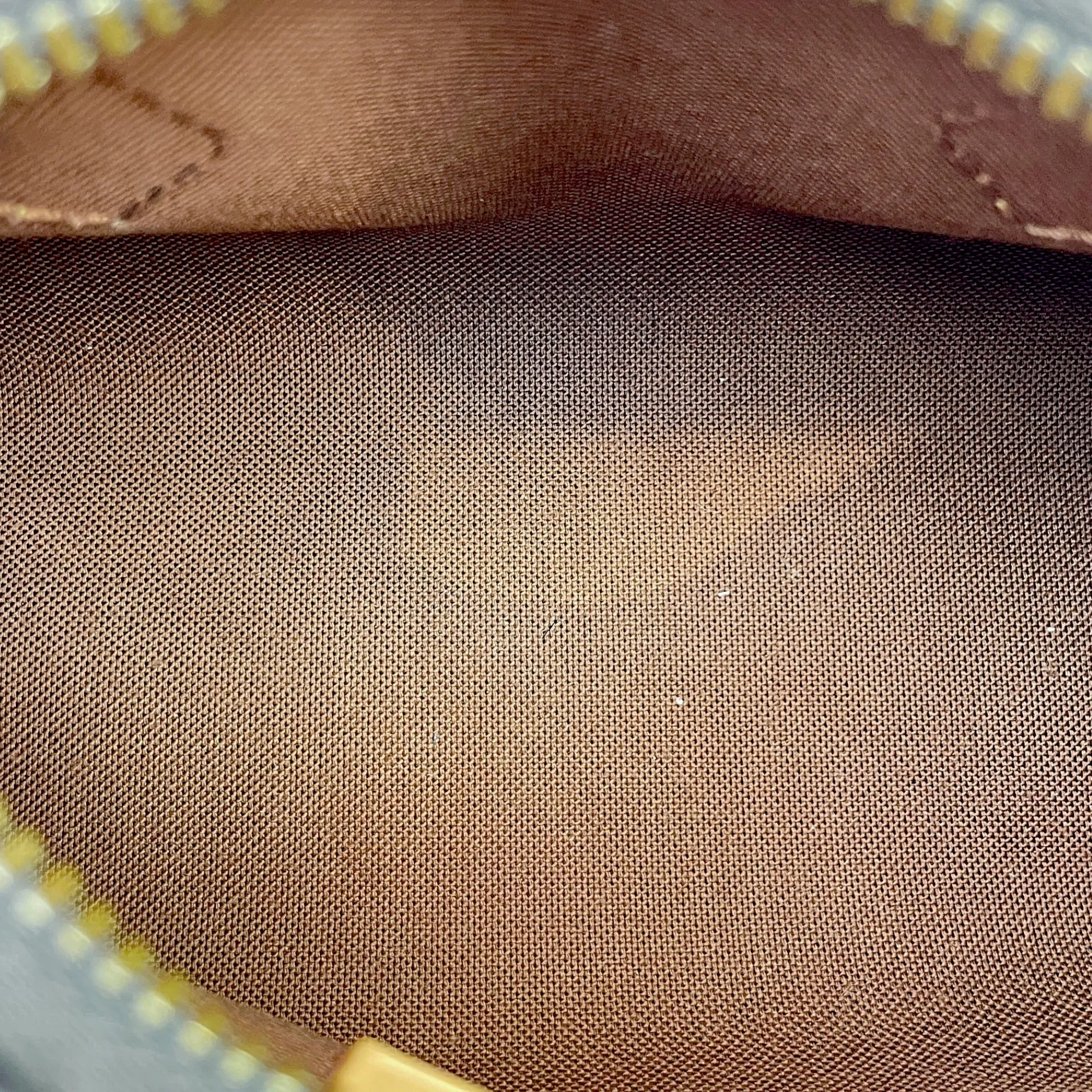 Speedy Nano Brown Crossbody Bag in Coated Canvas, Gold hardware