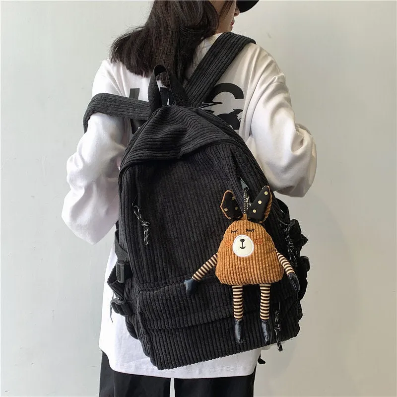 Stylish and Durable Corduroy Backpacks for School, Work, and Travel