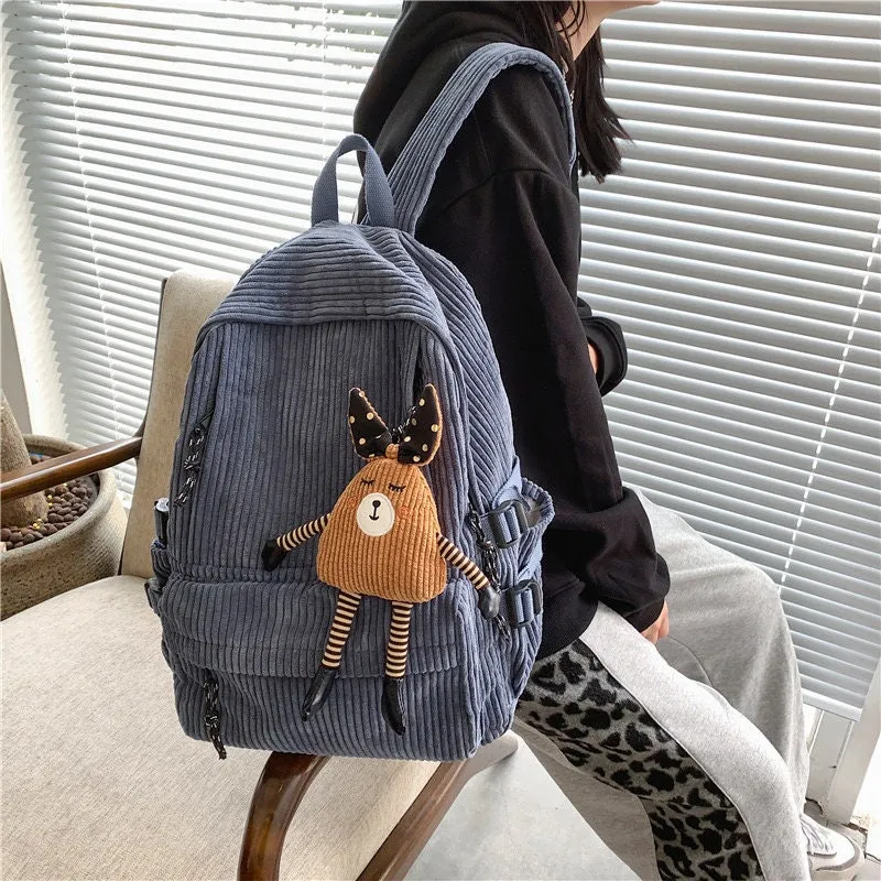 Stylish and Durable Corduroy Backpacks for School, Work, and Travel