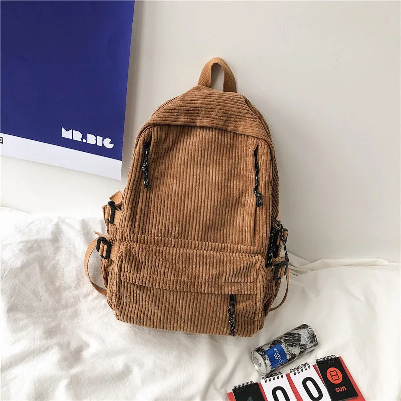 Stylish and Durable Corduroy Backpacks for School, Work, and Travel