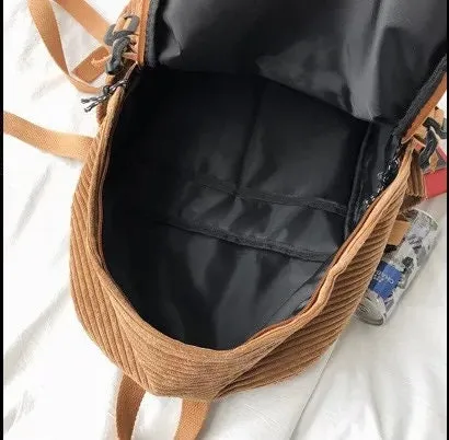 Stylish and Durable Corduroy Backpacks for School, Work, and Travel