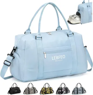 Travel Duffle Bag for Women Large Weekender Overnight Bags Gym Bag with Shoe Compartment Waterproof Hospital Bag Carry On Tote Bag for Airplanes,Blue