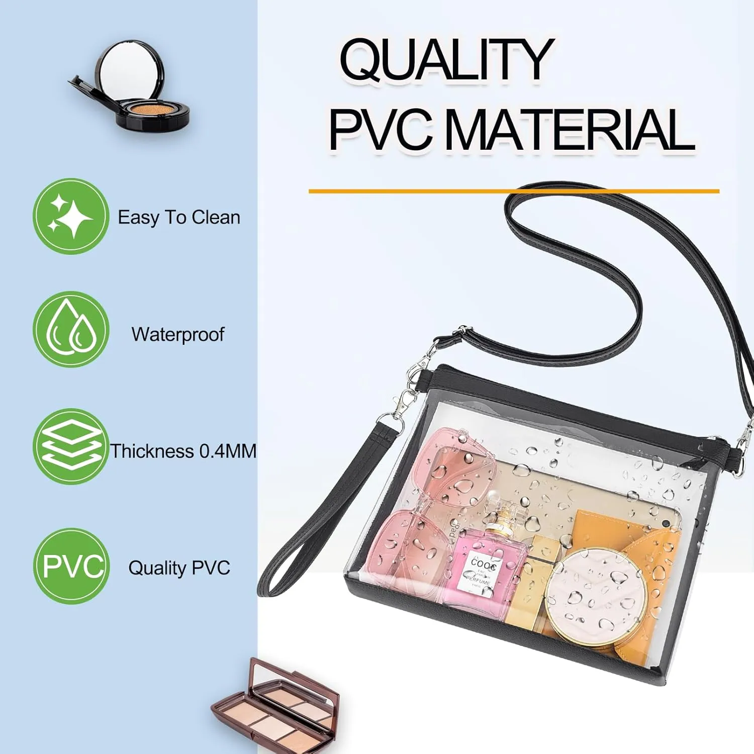 USPECLARE Clear Crossbody Purse Bag Stadium Approved Clear Tote Bag for Work Concert Sports