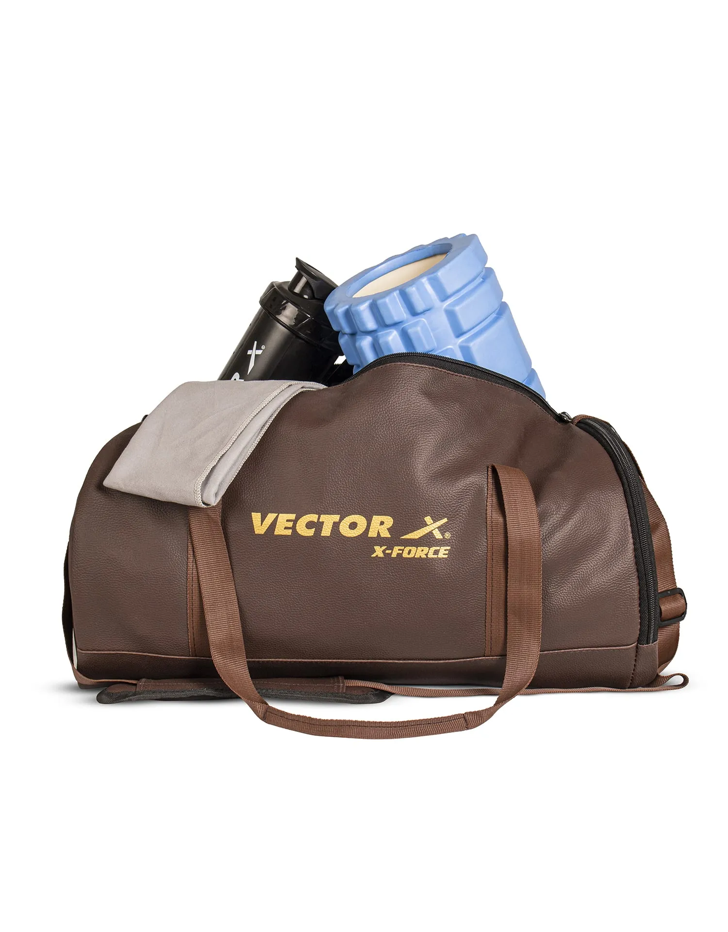 VECTOR X 25 L X-Force Gym Bag II Shoulder bag II Duffel Bag II Sports Bag for Men and Women (Brown) 25 L