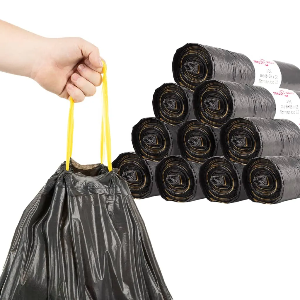 vidaXL Bin Bags with Drawstrings 150 pcs Black 240 L