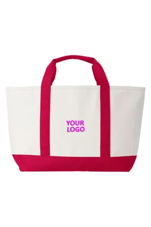 Vineyard Vines Custom Canvas Captain Tote, Natural/Lighthouse Red