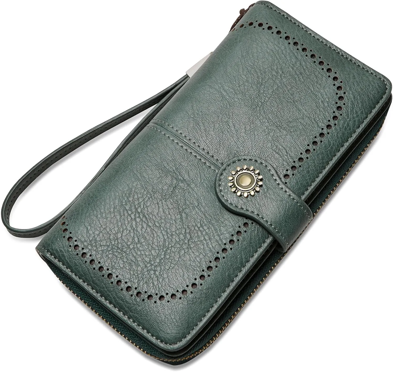 Wallet for Women RFID Blocking Leather Large Capacity Card Holder Ladies Phone Clutch Travel Long Purse Wristlet