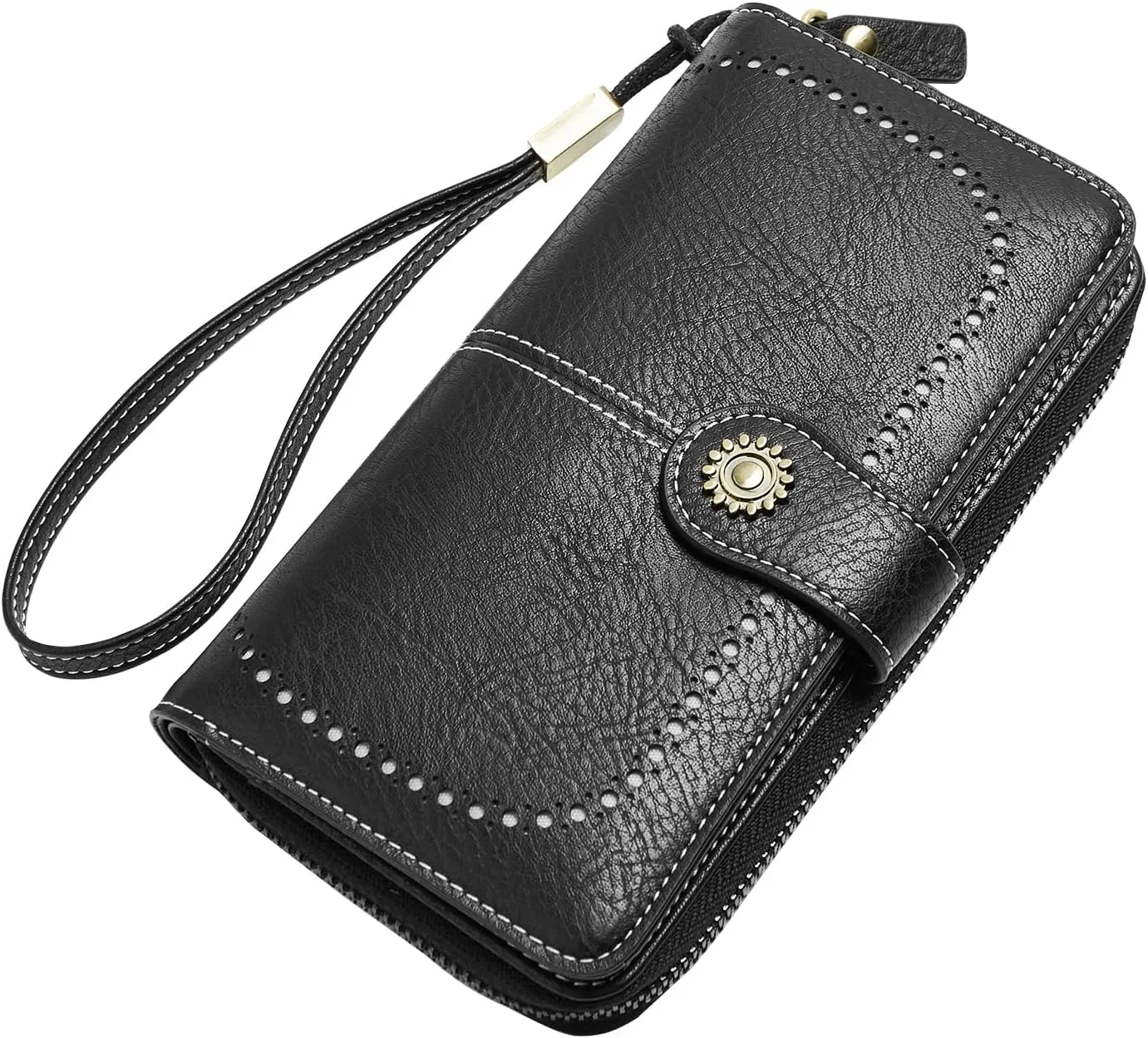 Wallet for Women RFID Blocking Leather Large Capacity Card Holder Ladies Phone Clutch Travel Long Purse Wristlet