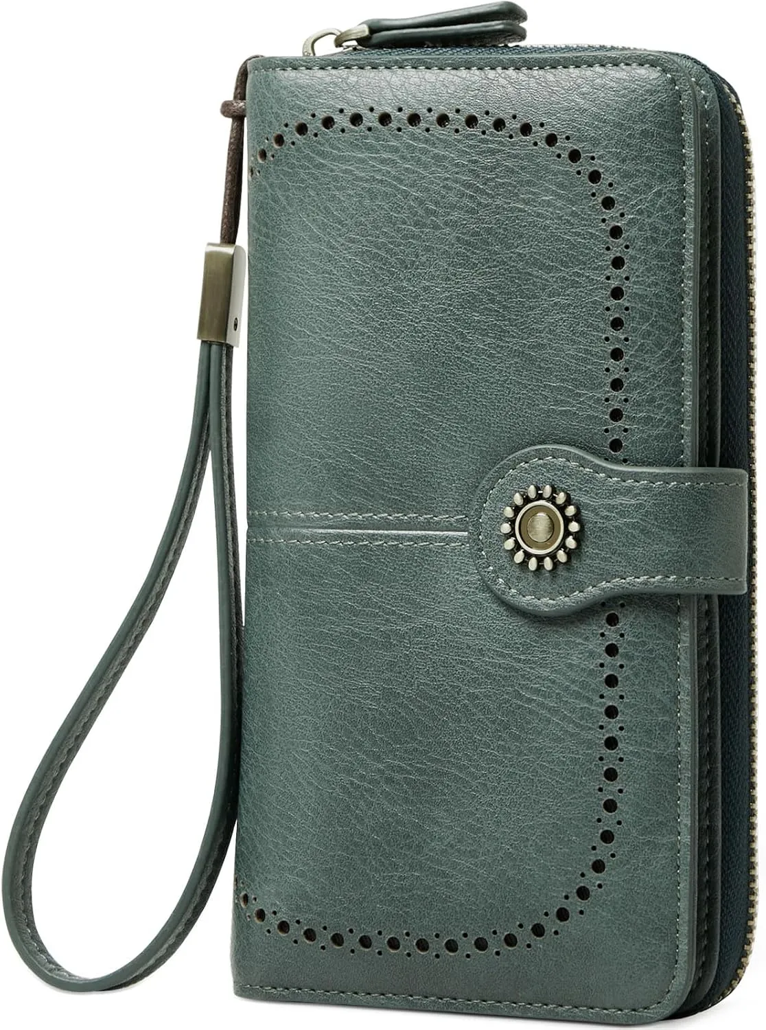 Wallet for Women RFID Blocking Leather Large Capacity Card Holder Ladies Phone Clutch Travel Long Purse Wristlet