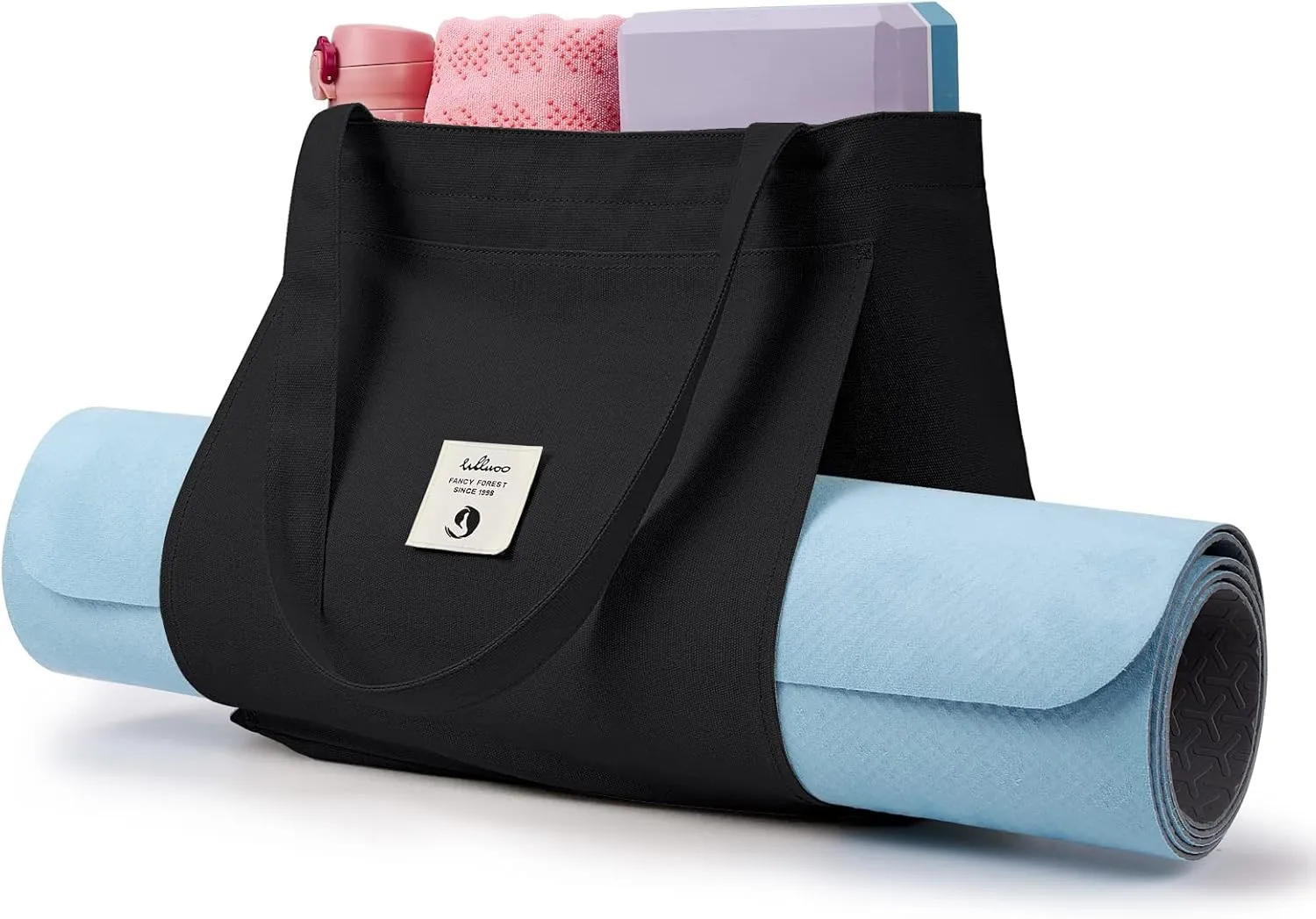 WLLWOO WLLWOO Yoga Bags for Women with Yoga Mats Bags Carrier Carryall Canvas Tote for Pilates Shoulder for Travel Office Beach Workout
