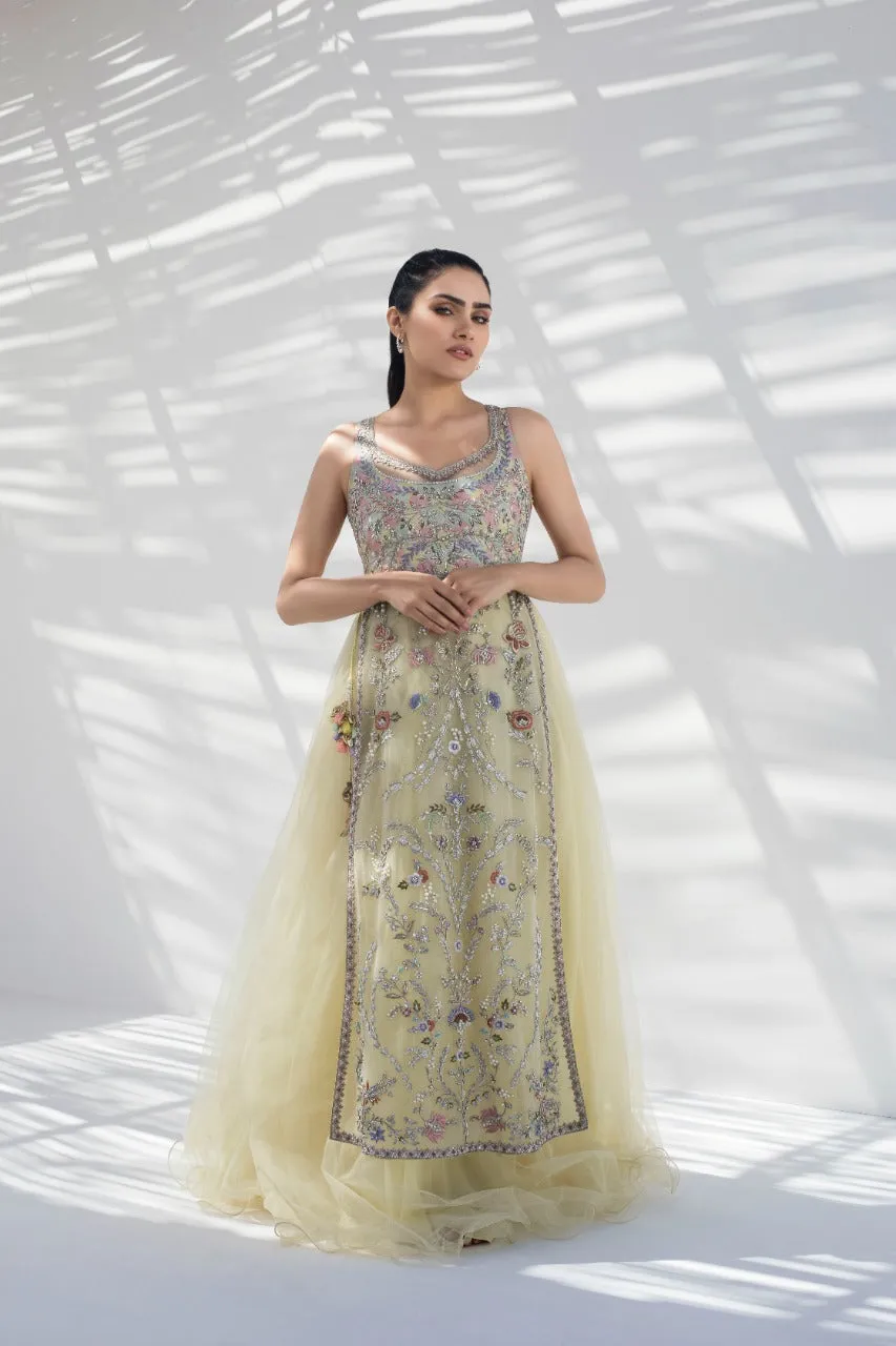 Zardoze Work Tulle Peshwas